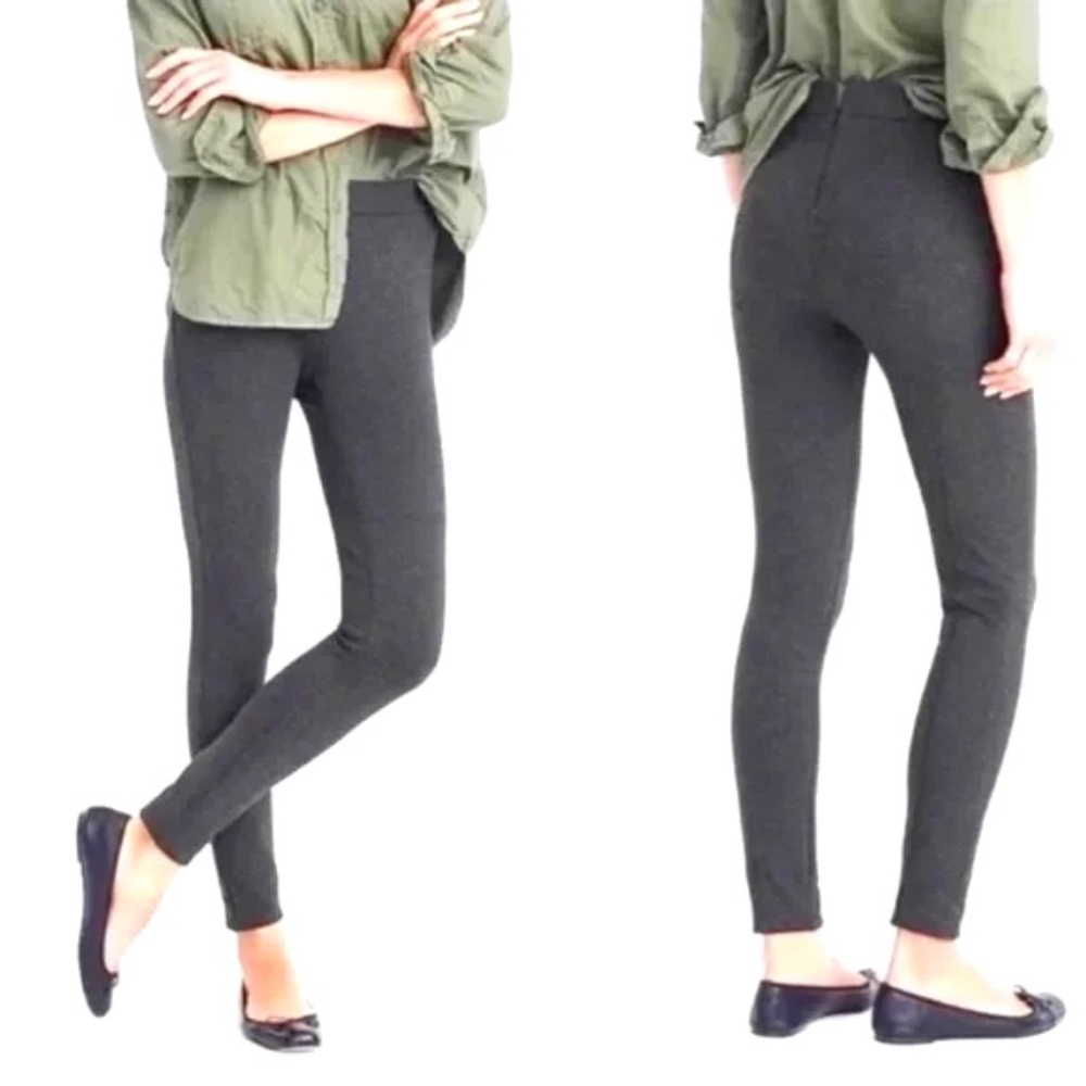 J.Crew Pixie Pant Ponte Knit Seam Stretch Tapered Legging Charcoal Gray SIZE S